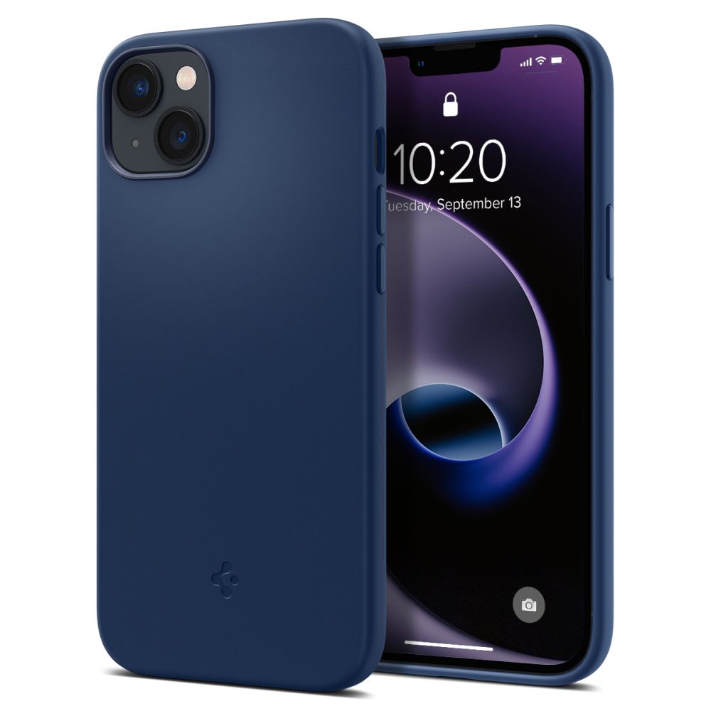 Spigen Silicone Fit Mag dėklas su MagSafe, skirtas iPhone 14 Plus - mėlynas