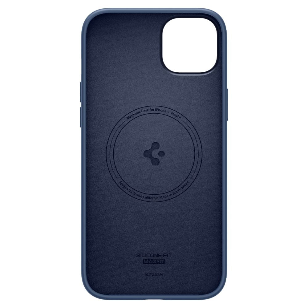 Spigen Silicone Fit Mag dėklas su MagSafe, skirtas iPhone 14 Plus - mėlynas