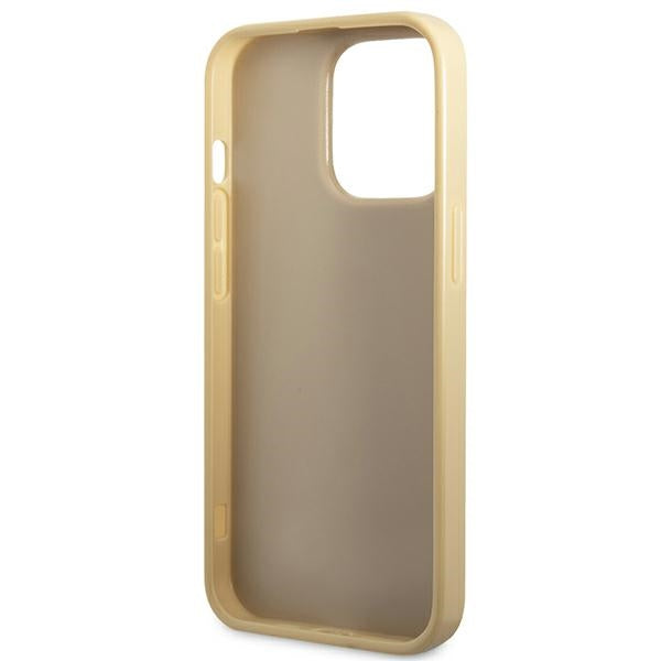 Guess Glitter Script dėklas iPhone 14 Pro – auksinis