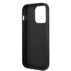 Guess Glitter Script dėklas iPhone 14 Pro – juodas