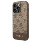 Guess dėklas iPhone 14 Pro – rudas 4G Stripe