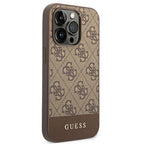 Guess dėklas iPhone 14 Pro – rudas 4G Stripe