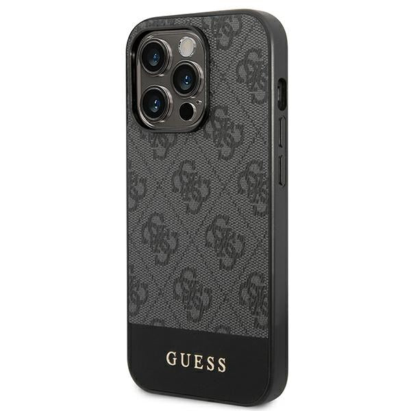 Guess 4G Stripe dėklas iPhone 14 Pro Max – pilkas