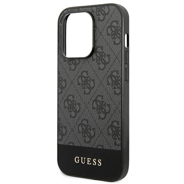 Guess 4G Stripe dėklas iPhone 14 Pro Max – pilkas