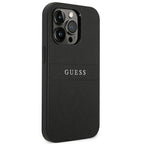 Guess Saffiano Strap dėklas iPhone 14 Pro – juodas