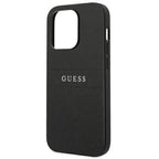 Guess Saffiano Strap dėklas iPhone 14 Pro – juodas