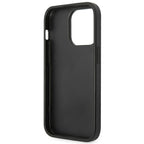 Guess Saffiano Strap dėklas iPhone 14 Pro – juodas