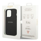 Guess Saffiano Strap dėklas iPhone 14 Pro – juodas