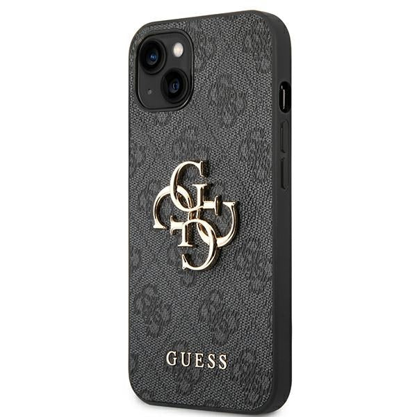Guess 4G Big Metal Logo iPhone 14 dėklas - Pilkas -- iPhone 14