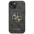 Guess 4G Big Metal Logo iPhone 14 dėklas - Pilkas -- iPhone 14