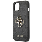 Guess 4G Big Metal Logo iPhone 14 dėklas - Pilkas -- iPhone 14