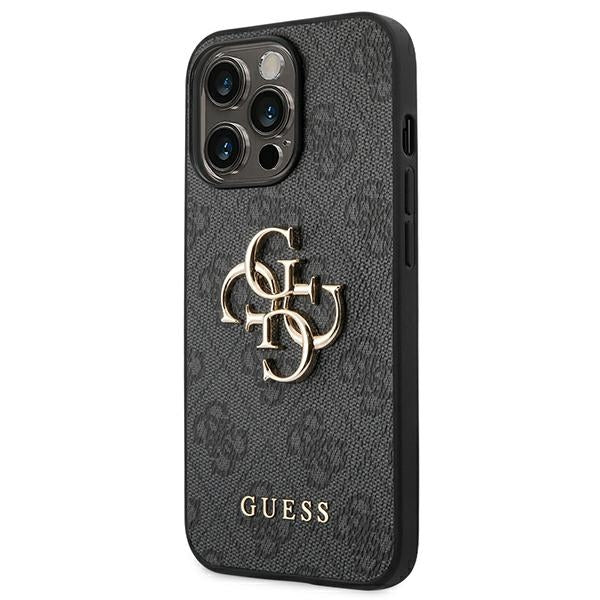 Guess 4G Big Metal Logo dėklas iPhone 14 Pro – pilkas
