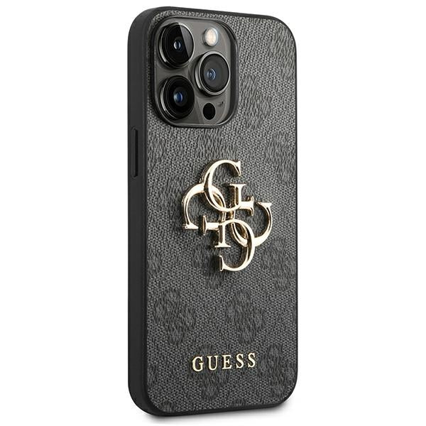 Guess 4G Big Metal Logo dėklas iPhone 14 Pro – pilkas