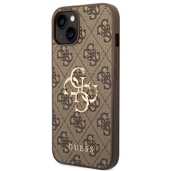 Guess 4G Big Metal Logo dėklas iPhone 14 - rudas -- iPhone 14