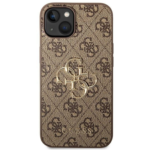 Guess 4G Big Metal Logo dėklas iPhone 14 - rudas -- iPhone 14