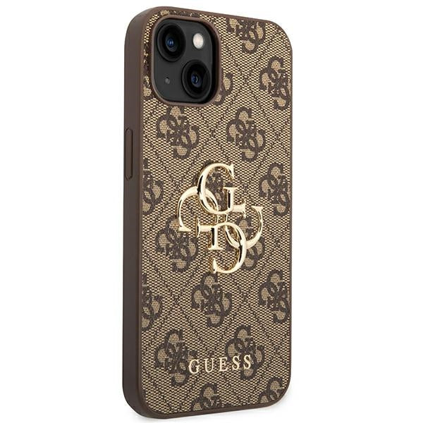 Guess 4G Big Metal Logo dėklas iPhone 14 - rudas -- iPhone 14