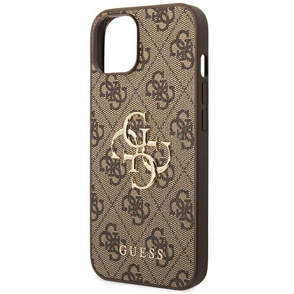 Guess 4G Big Metal Logo dėklas iPhone 14 - rudas -- iPhone 14