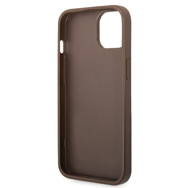 Guess 4G Big Metal Logo dėklas iPhone 14 - rudas -- iPhone 14