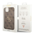 Guess 4G Big Metal Logo dėklas iPhone 14 - rudas -- iPhone 14