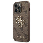 Guess 4G Big Metal Logo dėklas iPhone 14 Pro – rudas