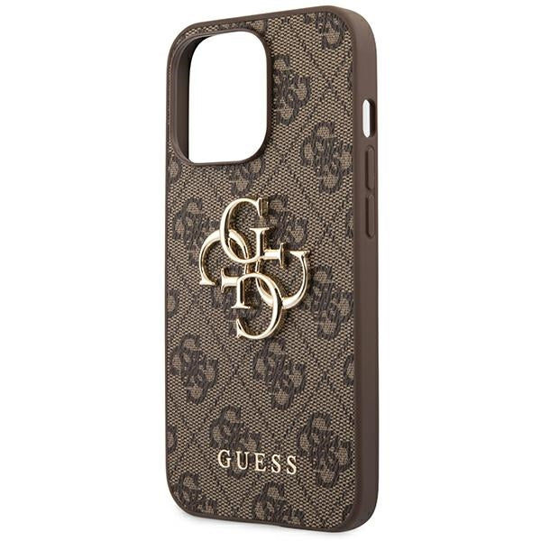 Guess 4G Big Metal Logo dėklas iPhone 14 Pro – rudas