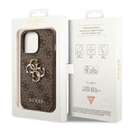 Guess 4G Big Metal Logo dėklas iPhone 14 Pro – rudas