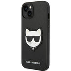 Karl Lagerfeld saffiano dėklas iPhone 14 Plus – juodas