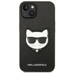 Karl Lagerfeld saffiano dėklas iPhone 14 Plus – juodas