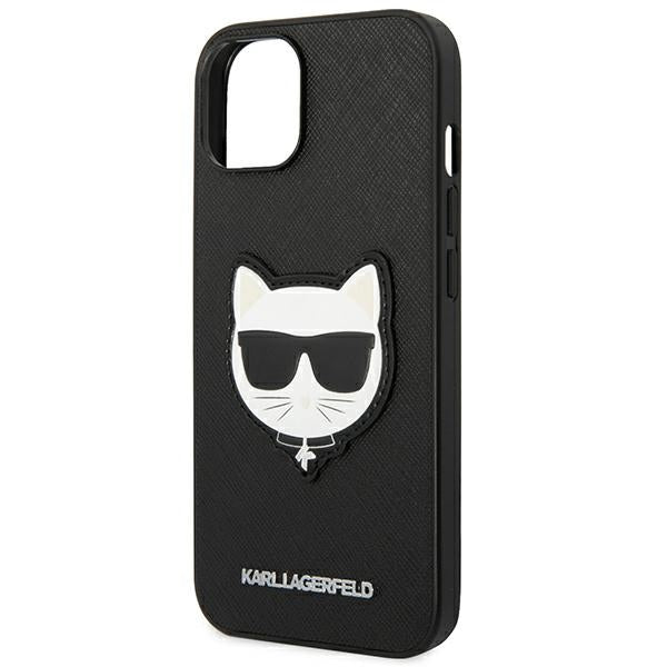 Karl Lagerfeld saffiano dėklas iPhone 14 Plus – juodas