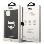 Karl Lagerfeld saffiano dėklas iPhone 14 Plus – juodas
