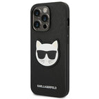 Karl Lagerfeld Saffiano Choupette dėklas iPhone 14 Pro – juodas
