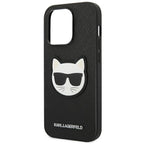 Karl Lagerfeld Saffiano Choupette dėklas iPhone 14 Pro – juodas