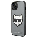 Karl Lagerfeld dėklas iPhone 14/15 Plus – sidabrinis