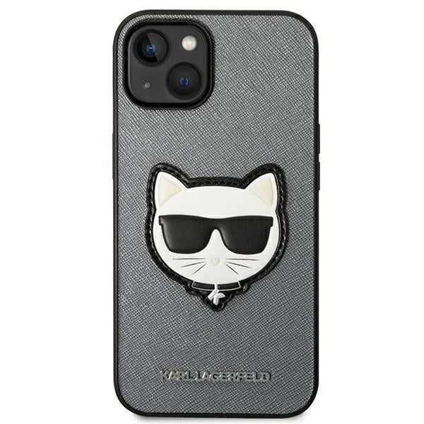 Karl Lagerfeld dėklas iPhone 14/15 Plus – sidabrinis