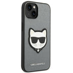 Karl Lagerfeld dėklas iPhone 14/15 Plus – sidabrinis