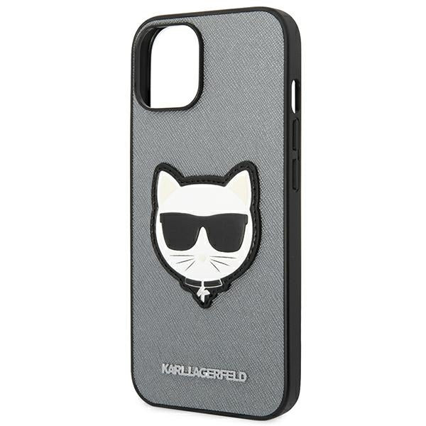 Karl Lagerfeld dėklas iPhone 14/15 Plus – sidabrinis