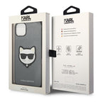 Karl Lagerfeld dėklas iPhone 14/15 Plus – sidabrinis