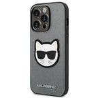 Karl Lagerfeld dėklas iPhone 14 Pro – sidabrinis
