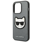 Karl Lagerfeld Saffiano dėklas iPhone 14 Pro Max – sidabrinis