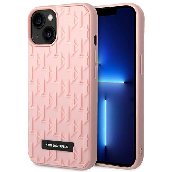 Karl Lagerfeld 3D Monogram dėklas iPhone 14 Plus – rožinis