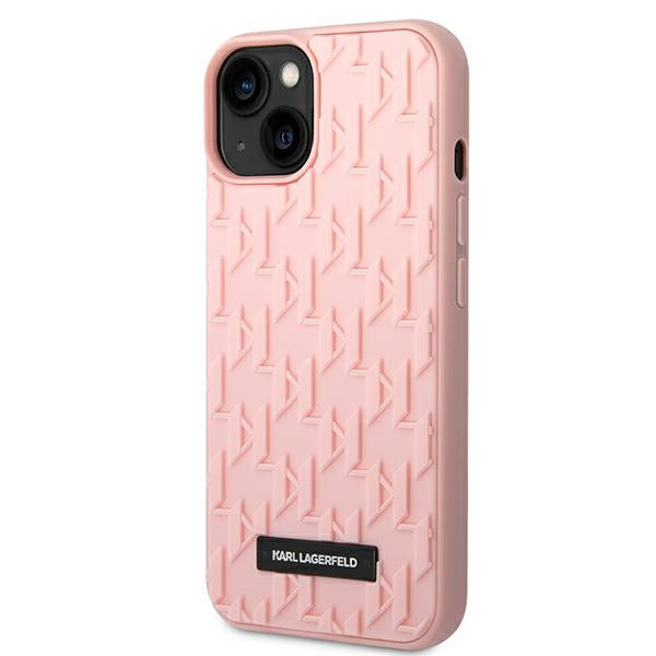 Karl Lagerfeld 3D Monogram dėklas iPhone 14 Plus – rožinis