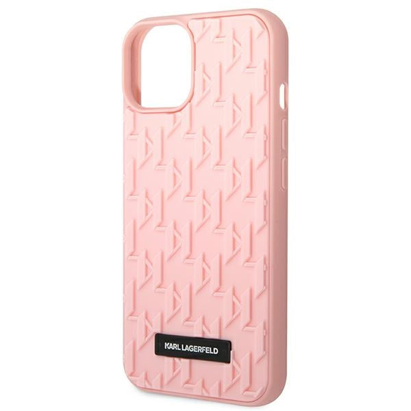 Karl Lagerfeld 3D Monogram dėklas iPhone 14 Plus – rožinis