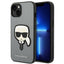 Karl Lagerfeld dėklas iPhone 14/15 Plus – sidabrinis
