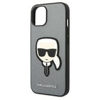 Karl Lagerfeld dėklas iPhone 14/15 Plus – sidabrinis