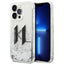Karl Lagerfeld blizgantis dėklas iPhone 14 Pro – sidabrinis -- iPhone 14 Pro