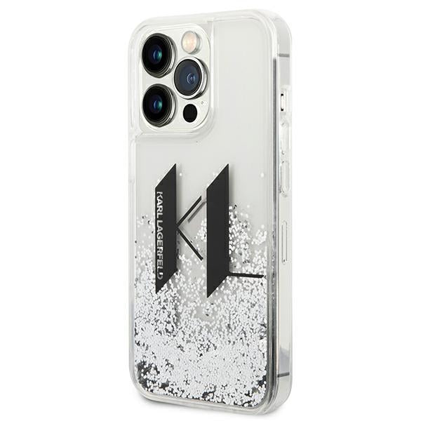 Karl Lagerfeld blizgantis dėklas iPhone 14 Pro – sidabrinis -- iPhone 14 Pro