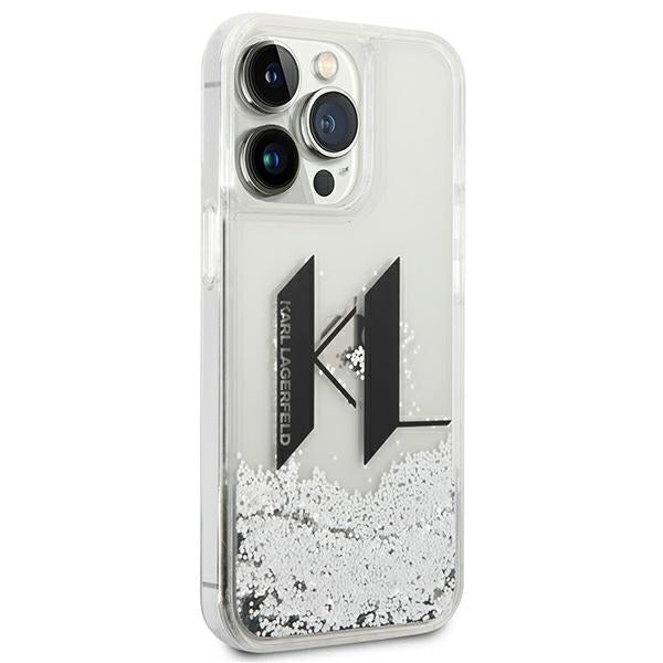 Karl Lagerfeld blizgantis dėklas iPhone 14 Pro – sidabrinis -- iPhone 14 Pro