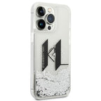 Karl Lagerfeld blizgantis dėklas iPhone 14 Pro – sidabrinis -- iPhone 14 Pro