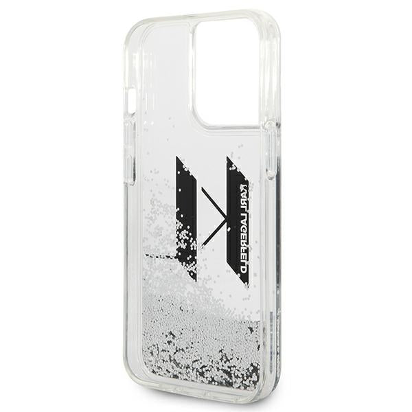Karl Lagerfeld blizgantis dėklas iPhone 14 Pro – sidabrinis -- iPhone 14 Pro