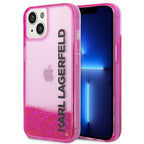 Karl Lagerfeld Liquid Glitter dėklas iPhone 14/15 Plus – rožinis